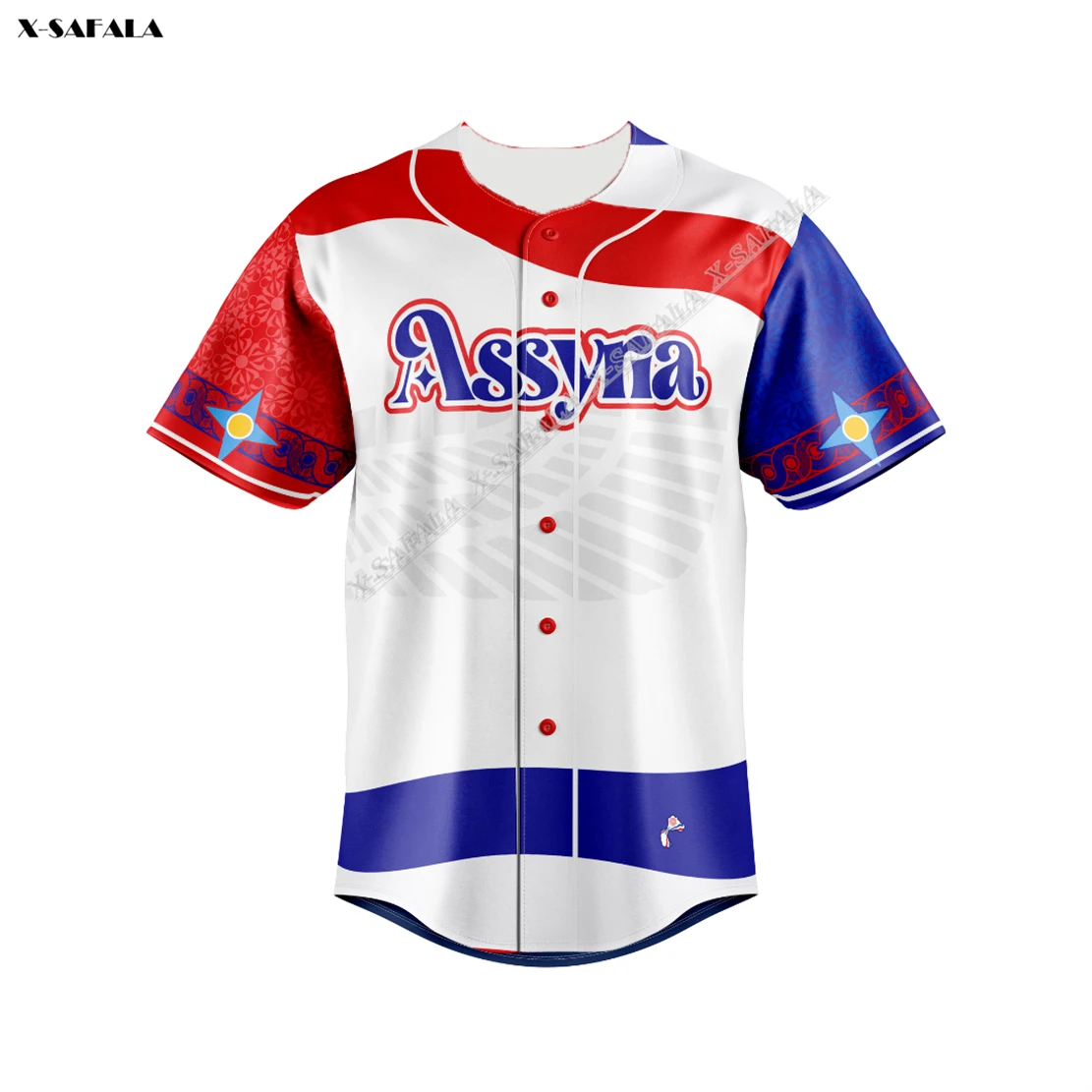Jordan Chaldea Assyrink Kurdistan 3D Printed Mesh Fiber Baseball Jersey Shirt Top Tee Men Streetwear Manica Corta Sport Hip Hop