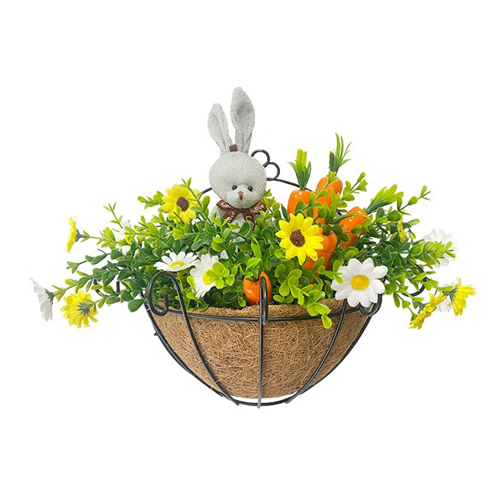 Bunny Easter Colorful Egg Wreath Door Wall Hanging Pendenti Simulato Green Plant Egg Happy Easter Day Party Decor Per La Casa
