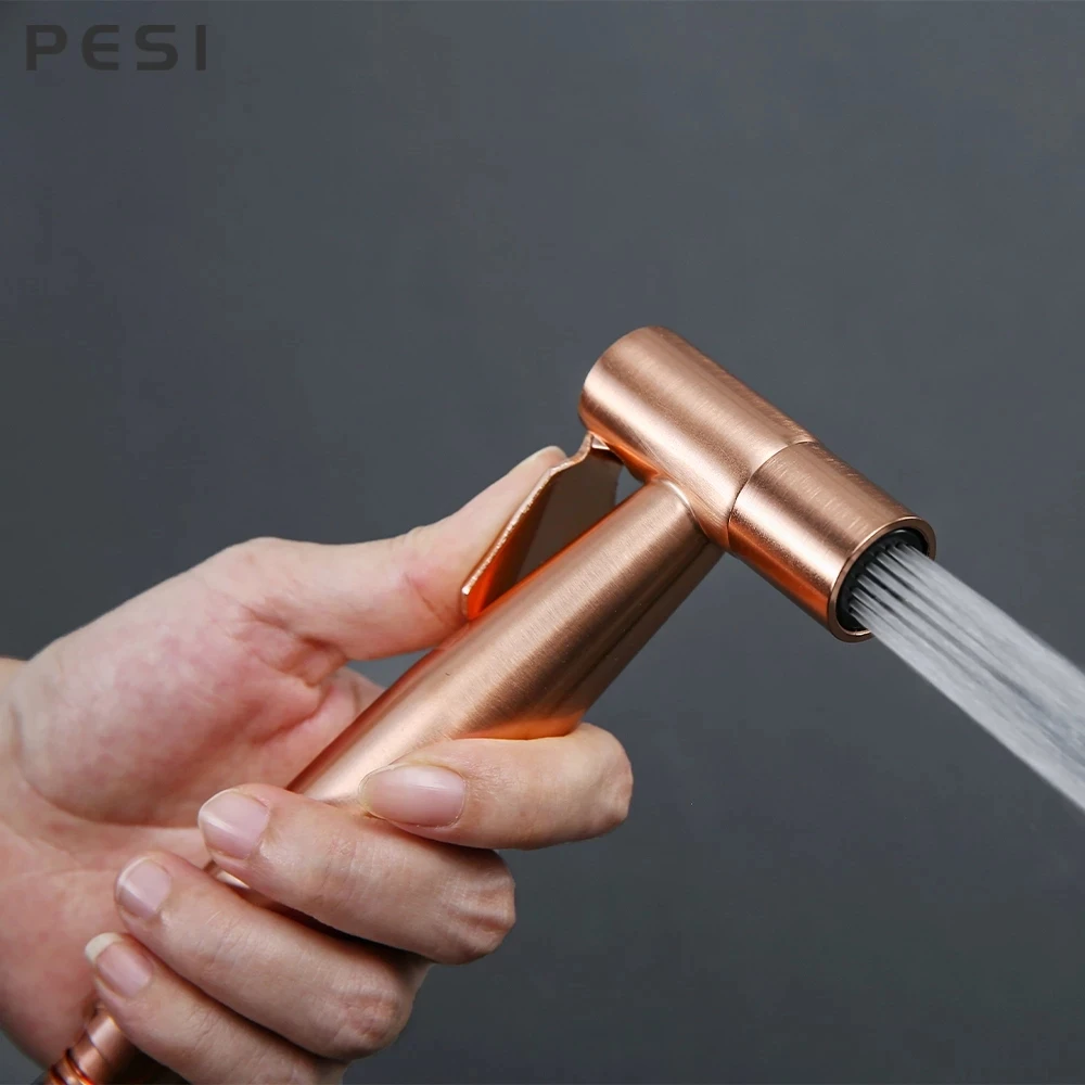 Set Doccia A Spruzzo Per Bidet Portatile Spruzzatore Per Wc Kit Doccia Rubinetto Per Bidet, Acciaio Inossidabile 304 Spazzolato Oro Rosa.