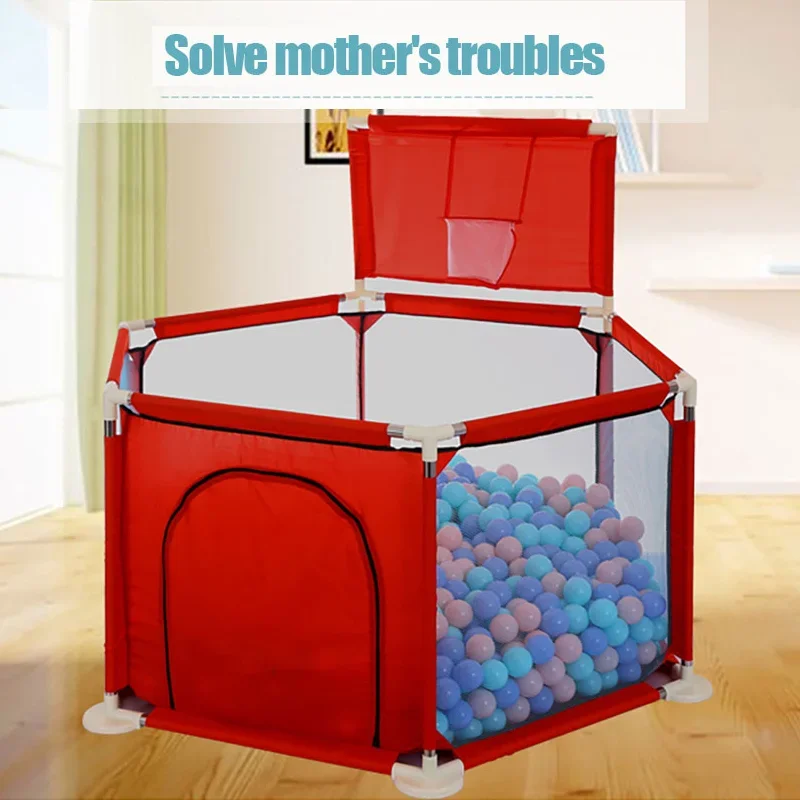 Tipo Esagonale Box Per Bambini Indoor Infant Playground Fence Toddler Baby Red Color Safety Guardrail Park Toy Senza Palla
