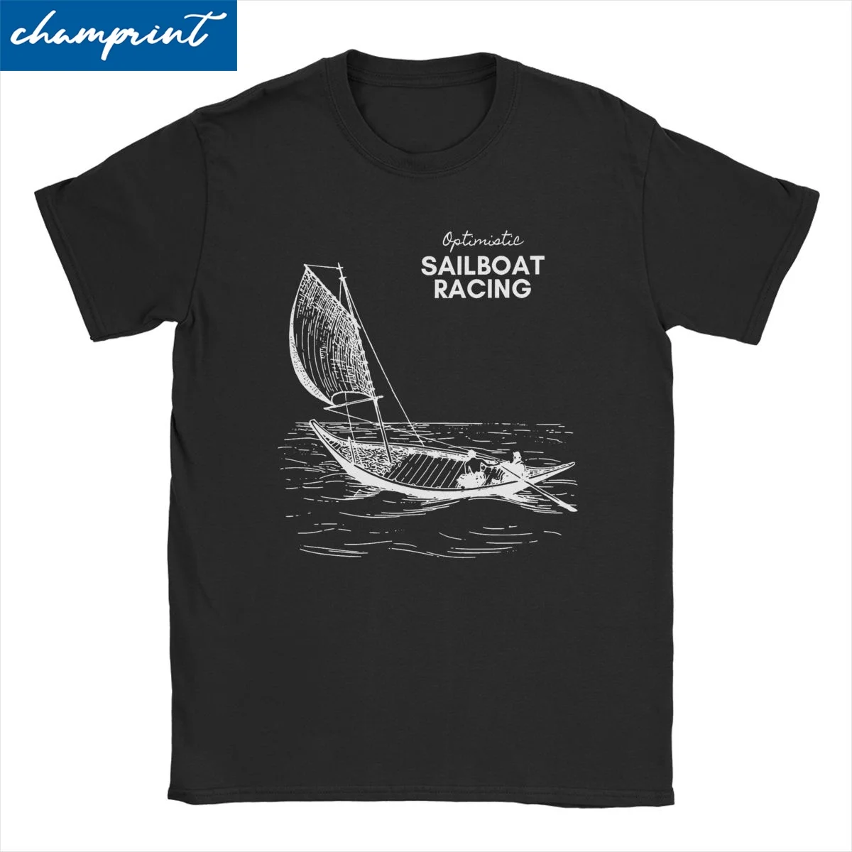 Barca A Vela Jolle Maglietta Da Corsa Ottimistica Uomo Donna 100% Cotone Maglietta Pazza Colletto Tondo Maglietta A Vela Top Idea Regalo