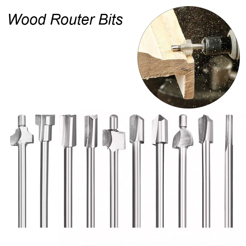 Frese Hss Frese Per Legno Frese Per Frese Dremel Set Di Utensili Rotanti 1/8 "3Mm Codolo Frese Per Carpenteria Frese Testa Di Lucidatura