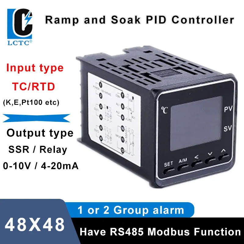 Max 50 Segmenti Programmabili Tc/Rtd K Pt100 Input Ssr/Relay/ 0-10V Analog Out Lcd Digital Intelligent Pid Temperature Controller