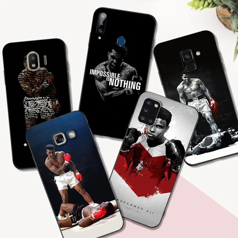 Custodia In Tpu Nero Per Samsung Galaxy A3 A5 A7 2016 2017 2018 Cover Muhammad Ali Boxing Champion