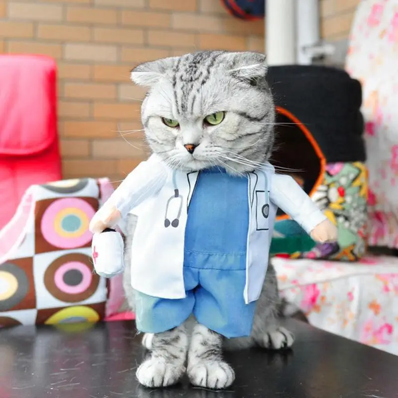 Pet Doctor Costume Cat Doctor Costume Pet Doctor Abbigliamento Halloween Jeans Outfit Dress Costumes Doctor Abbigliamento Dog Cat