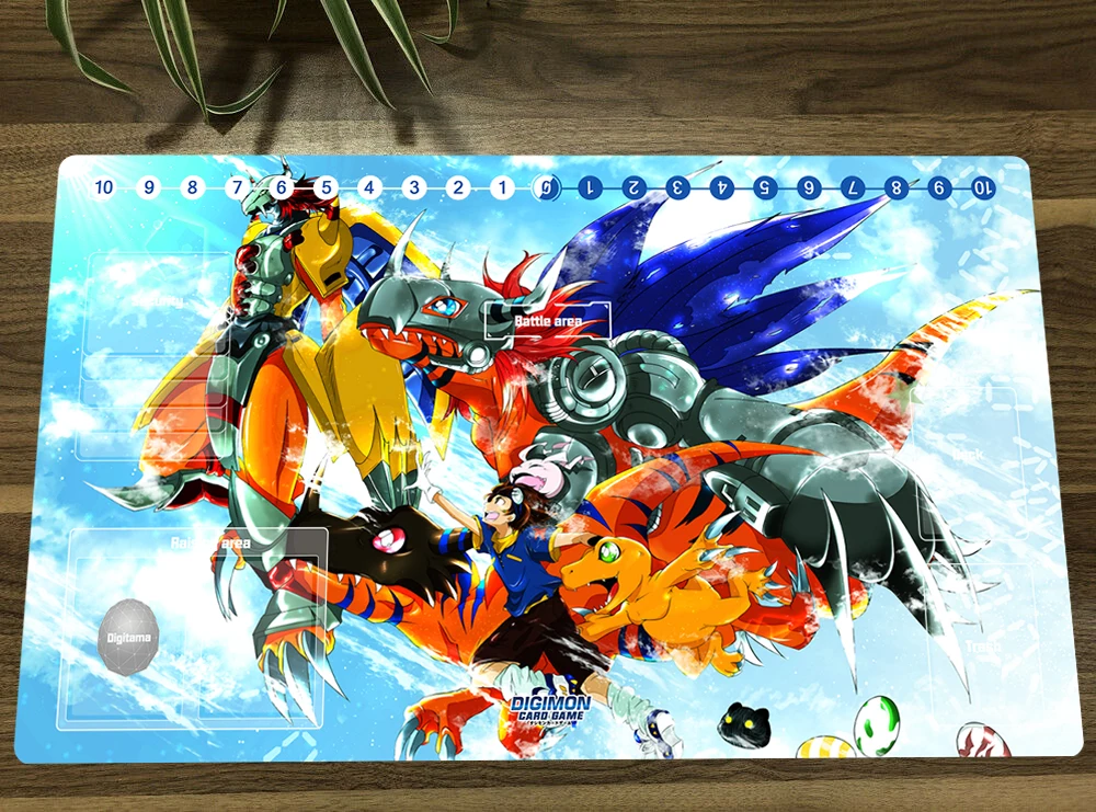 Digimon Duel Playmat Greymon & Agumon & Taichi Kamiya Trading Card Game Mat Dtcg Ccg Mat Rubber Mouse Pad Desk Pad Tcg Play Mat