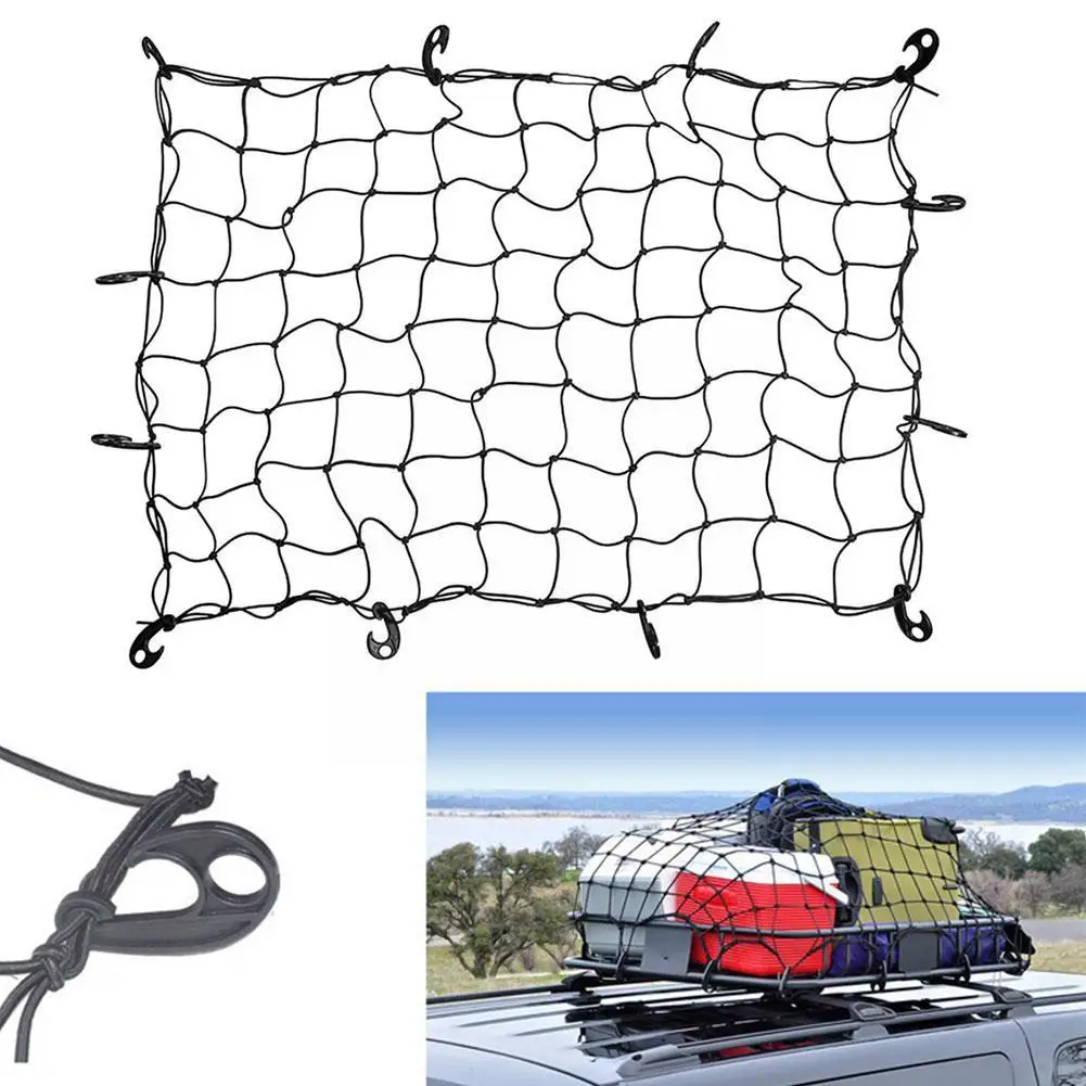 Heavy Duty Bungee Cargo Net Grid Mesh Roof Rack Net Interior Soffitto Cargo Per Pickup Truck Bed E Suv Roof Travel H2A2