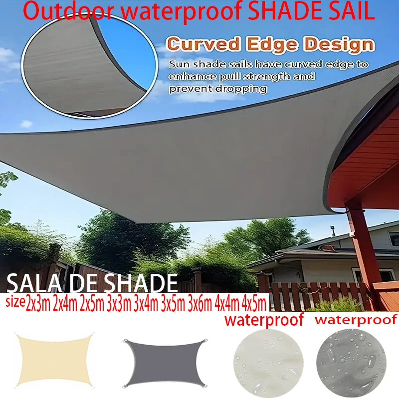 Parasole Per Esterni Parasole Impermeabile Vela Giardino Terrazza Auto Parasole Piscina Rettangolare Parasole Vela Giardino Vela Antipioggia