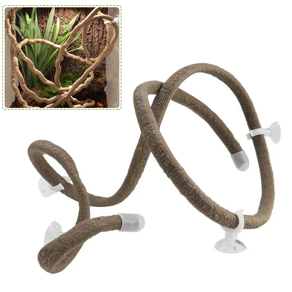 Rettile Flessibile Artificiale Viti Rattan Camaleonte Lucertola Terrario Rami Pieghevole Giungla Rettile Animale Domestico Habitat Decorazione