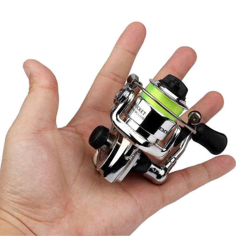 Mini 100 Mulinello Da Pesca Con Spinning Tascabile Attrezzatura Da Pesca Mulinello Da Spinning Piccolo 4.3:1 Ruota In Metallo Pesca Mulinello Per Gamb