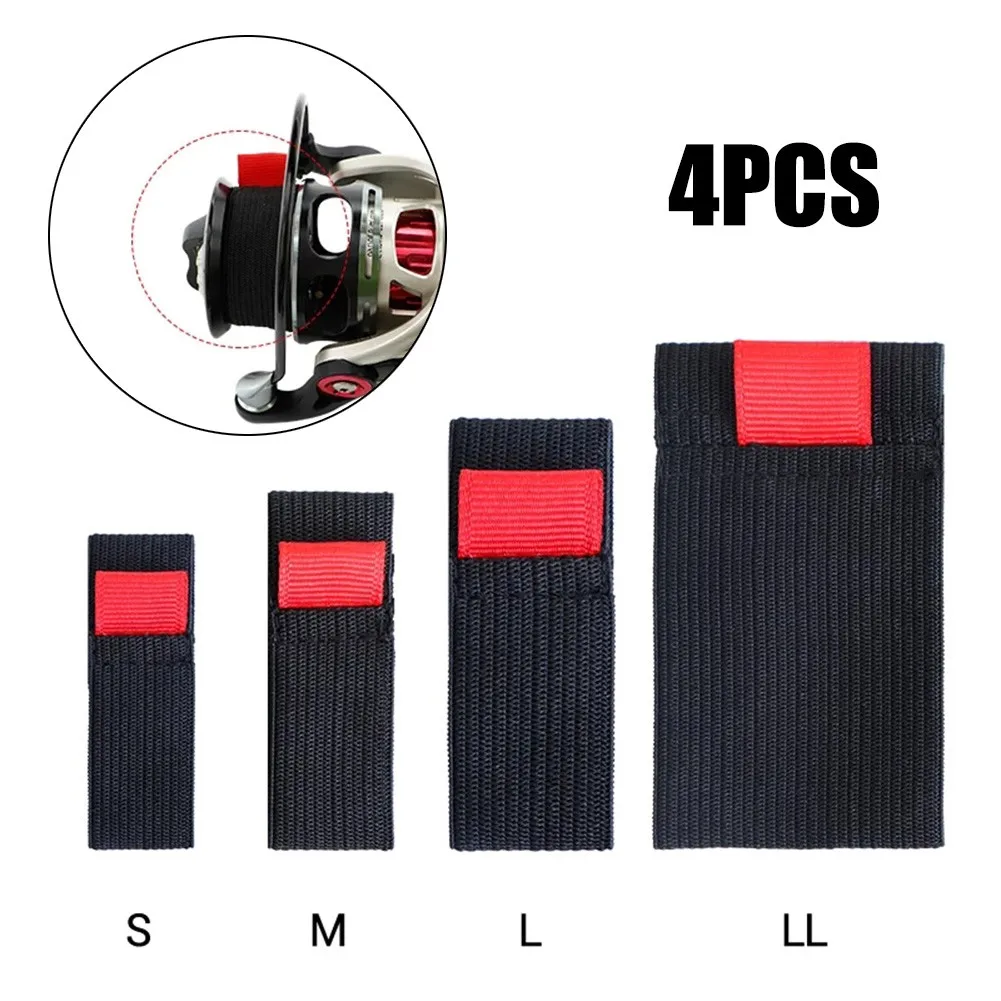4 Pz/Set Fishing Spool Belt Mulinello Da Pesca Elastico Spinning Wheel Protection Belt Band Pole Holder Fastener Fish Tackle Tool Pesca
