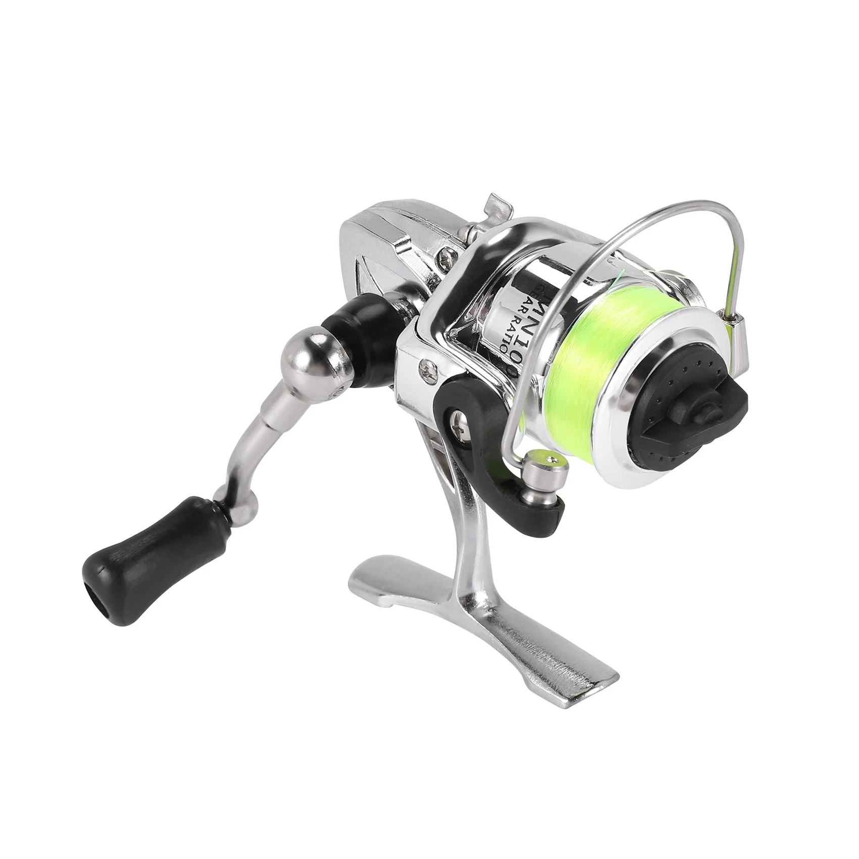 Mini 100 Pocket Spinning Mulinello Da Pesca Attrezzatura Da Pesca Mulinello Da Spinning Piccolo 4.3:1 Ruota In Metallo Pesca Mulinello Piccolo
