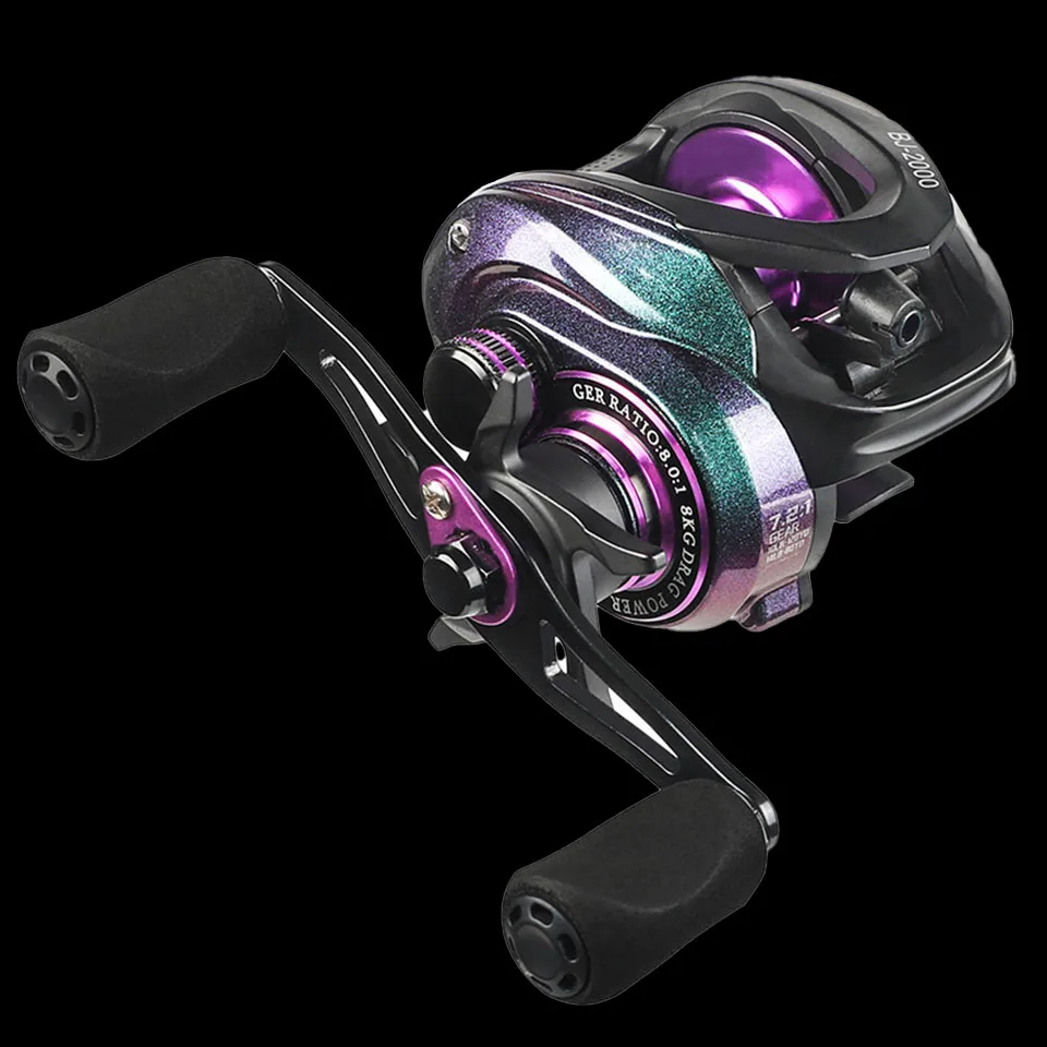 Walk Fish New Bj2000 5 + 1Bb Max Drag 8Kg Baitcasting Reel Big Pulling Mulinello Da Pesca Spinning Saltwater Casting Pesca Carp Tackle