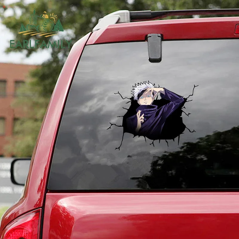 Earlfamily 13Cm X 10.6Cm Per Jujutsu Kaisen Gojo Satoru Adesivi Per Auto Windows Decalcomania Moto Divertente Tavola Da Surf Caravan Decor