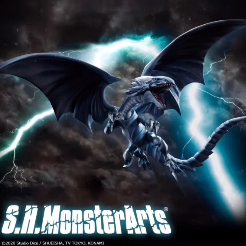 Originale Bandai Shm Blue Eyes White Dragon Action Anime Figure S.H.Monsterarts Model Kit Assemblaggio Giocattolo Regalo