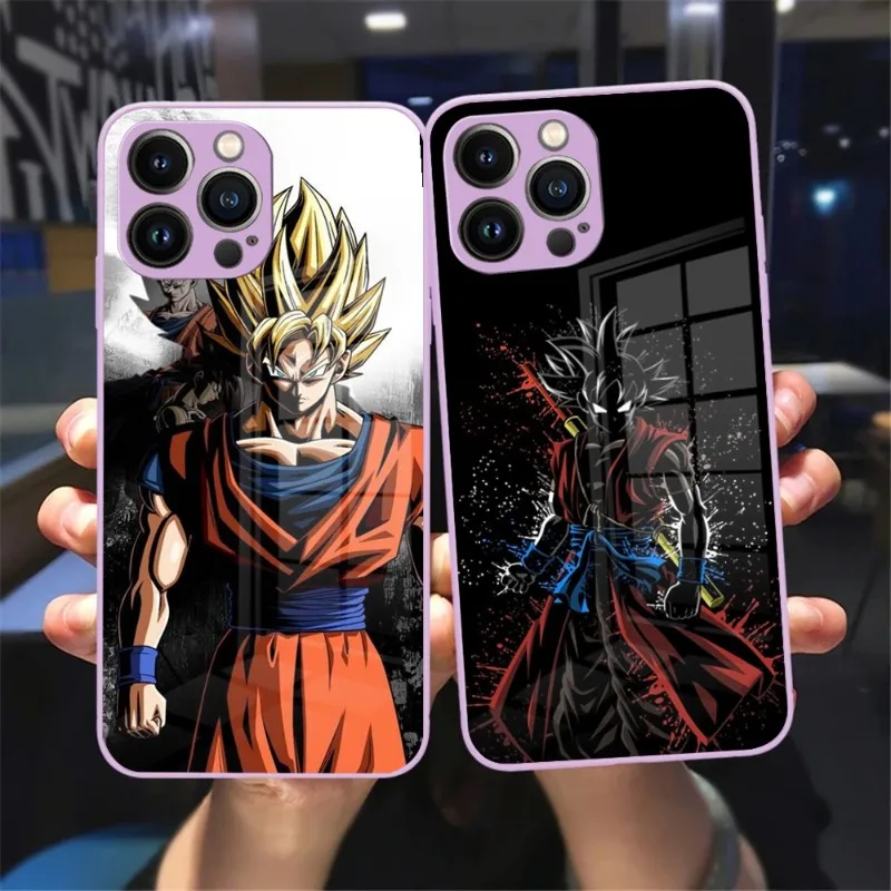 D-Dragons Balls Custodia Per Telefono Gokus Grass Purple Glass Per Iphone 13 14 12 11 Pro Xs Max Plus Mini X Xr 8 7 6S Se2020 Cover