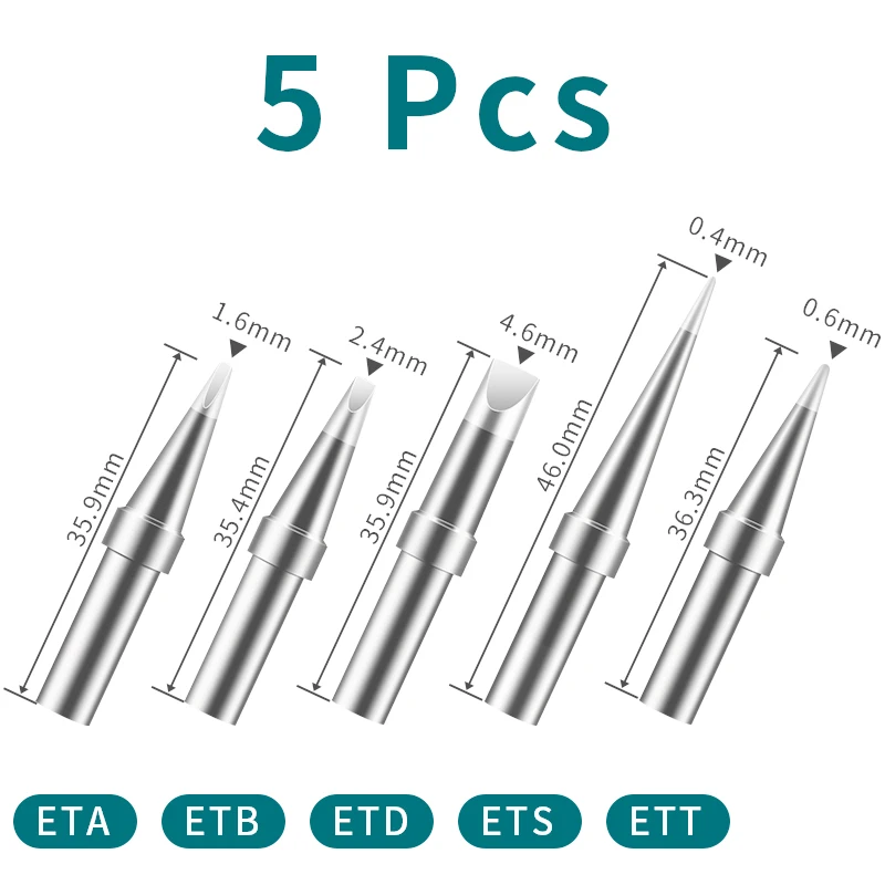 5 Pz/Set 6 Pz/Set Per Punte Per Saldatore Weller Serie Et Per Stazione Di Saldatura Weller Wes51/Wesd Lr21
