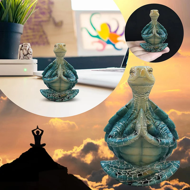 Figurina Di Tartaruga Marina Meditazione Statua Di Tartaruga Zen Yoga Tartaruga Scultura In Miniatura Tartaruga Marina Ornamento In Resina Decorazioni