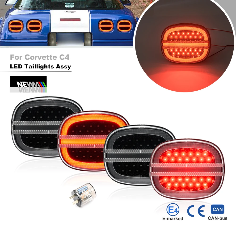 Per Corvette C4 Led Fanale Posteriore Assy Kit Per Chevrolet Corvette C4 1991-1996 Zr-1 1990-1995 Freno Per Auto/Indicatori Di Direzione/Parcheggio Di