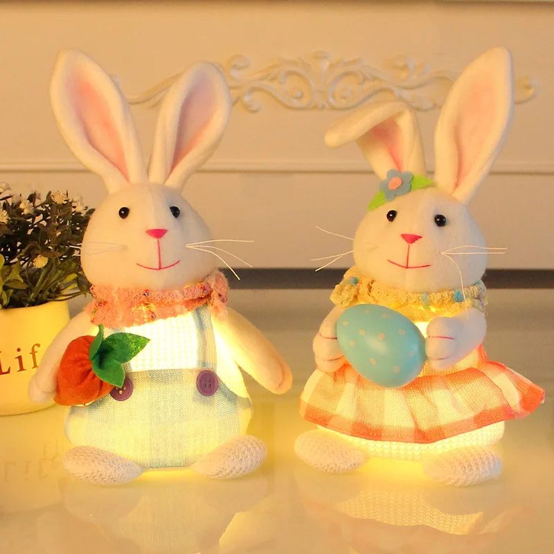Easter Bunny Gnome Led Light Large Easter Rabbit Ornaments For Home Office Spring Easter Party Bunny Gnome Hanging Ornament 2024