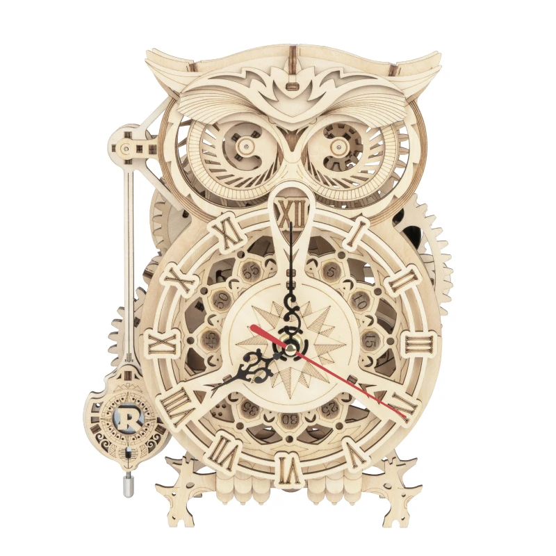 Robotime Rokr 3D Puzzle In Legno Gufo Orologio Modello Kit Di Costruzione Giocattoli Per Bambini Bambini Ragazzi Lk503