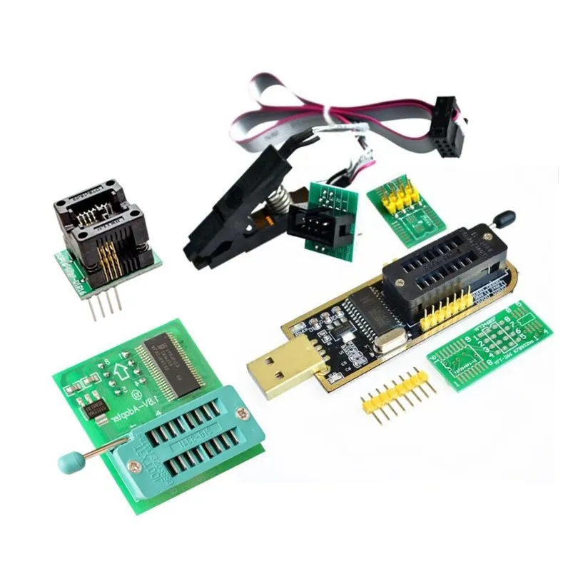 Ch341A 24 25 Series Eeprom Flash Bios Modulo Programmatore Usb + Soic8 Sop8 Clip Di Prova + Adattatore 1.8V + Kit Adattatore Soic8 Fai Da Te