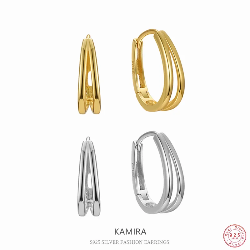 Kamira Orecchini A Doppio Strato Semplici Di Moda In Argento Sterling 925 Per Le Donne Eleganti Regali Di Gioielli Squisiti Per Ragazze Di Banchetto D
