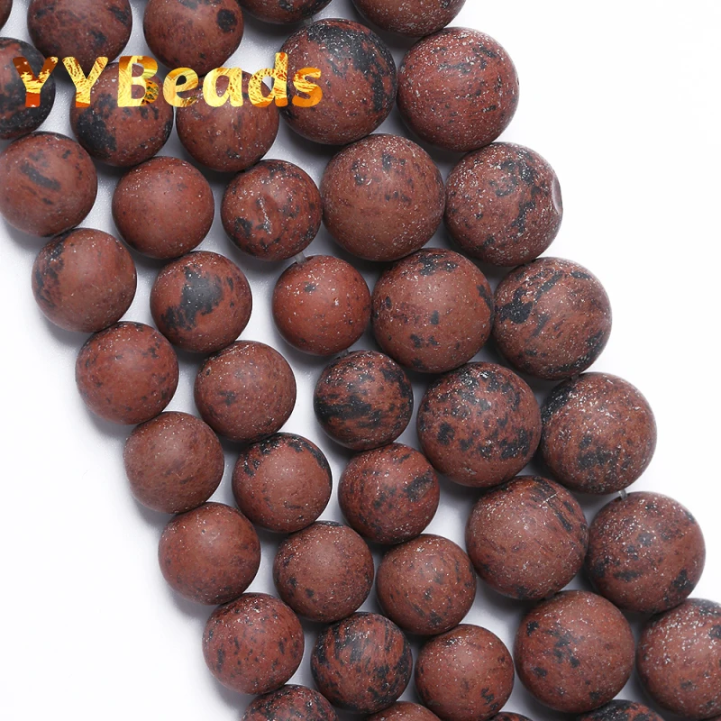 Dull Polish Matte Stone Natural Mahogany Obsidian Beads Round Loose Beads For Jewelry Making Diy Bracelets 4 6 8 10 12 14Mm 15"