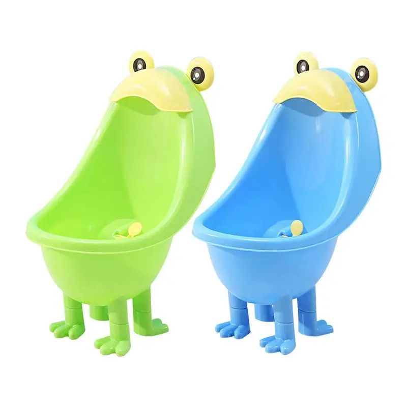 Frog Pee Training Cartoon Boy Potty Pee Trainer Con Divertente Obiettivo Di Mira 13.7*9 * 8.2In Cartoon Frog Shape Potty Training Tool Per