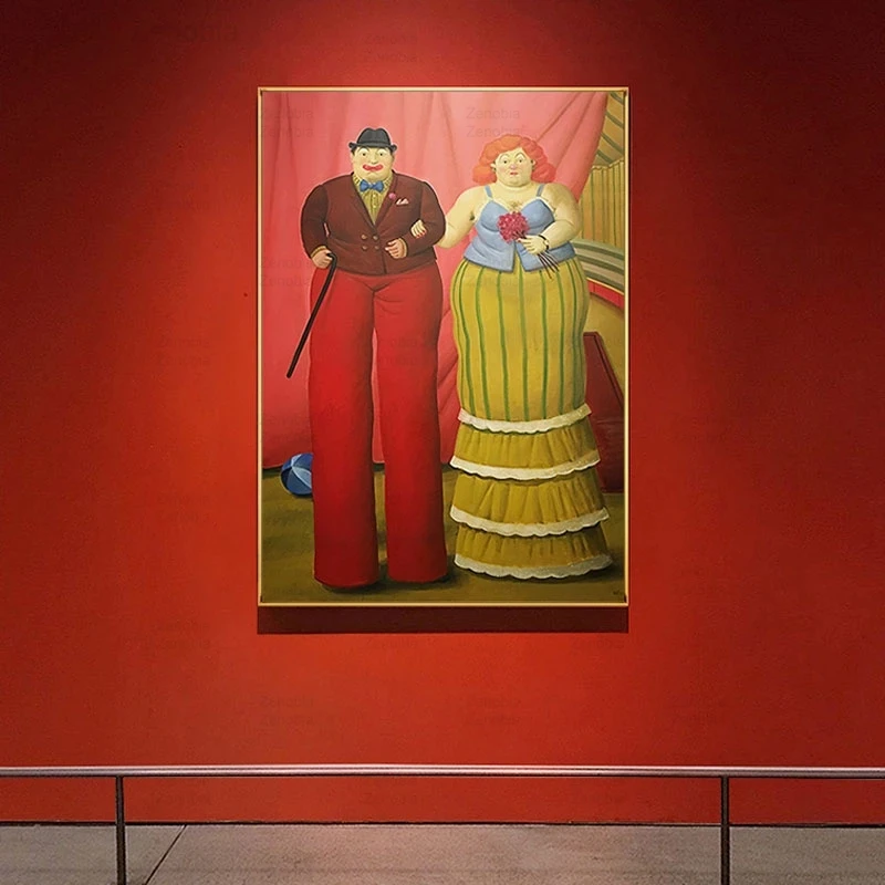 Famoso Fernando Botero Stilt Clown Canvas Painting Abstract Poster Print Colorful Wall Art Pictures For Living Room Navata Decor