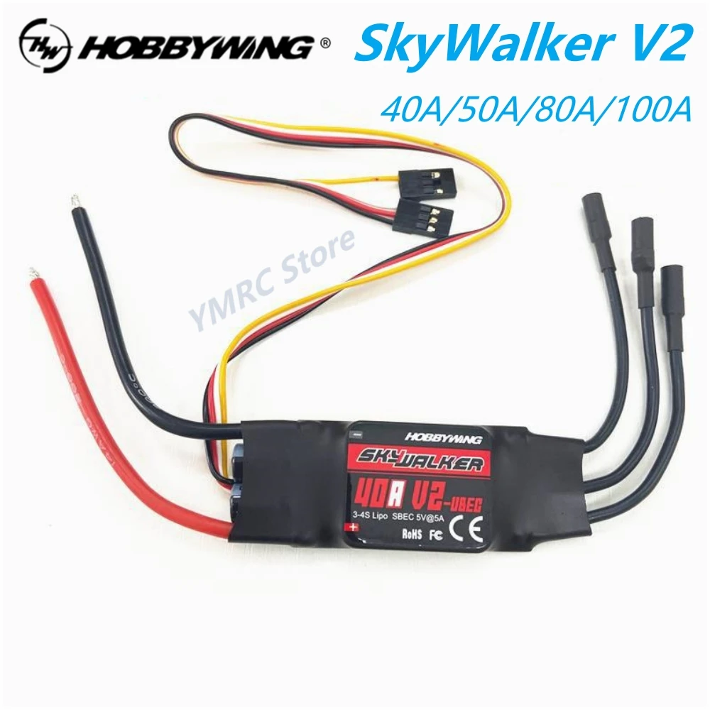 Hobbywing Skywalker Brushless Esc 40A 50A 80A 100A V2 Brushless Esc 2-4S Regolatore Di Velocità Con Bec/Ubec Per Rc Drone Quadcopter