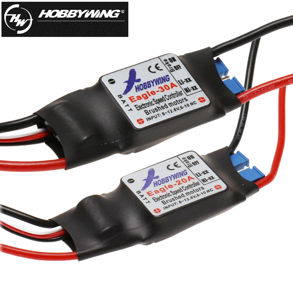 Hobbywing Eagle 20A/30A 2-3S 1A/5V Bec Brushed Esc Speed Controller For Rc Airplane Plane 370 380 390 280 270 Model Toys