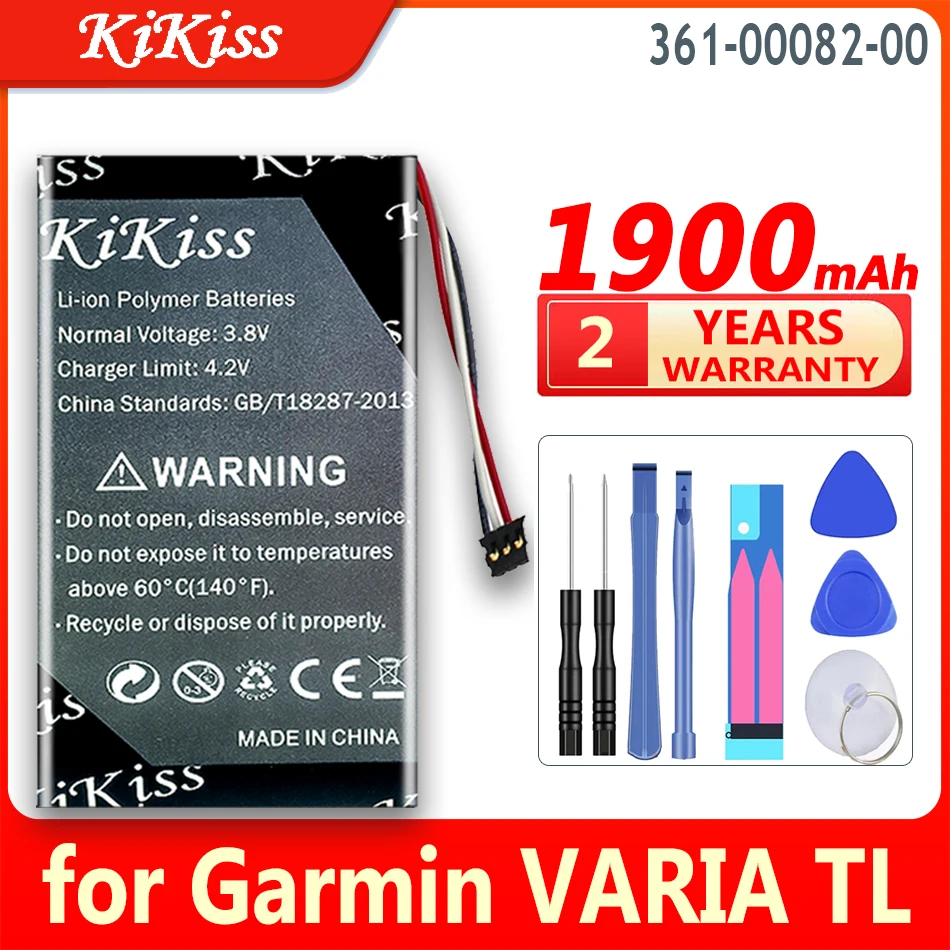 Batteria Kikiss 1900Mah 361-00082-00 Per Garmin Varia Tl