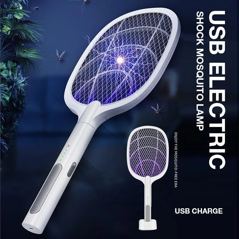 Usb Electric Shock Mosquito Lamp Mosquito Swatter Fly Swatter Portatile Palmare A Tre Strati Fly Swatter Cavo Di Ricarica Usb