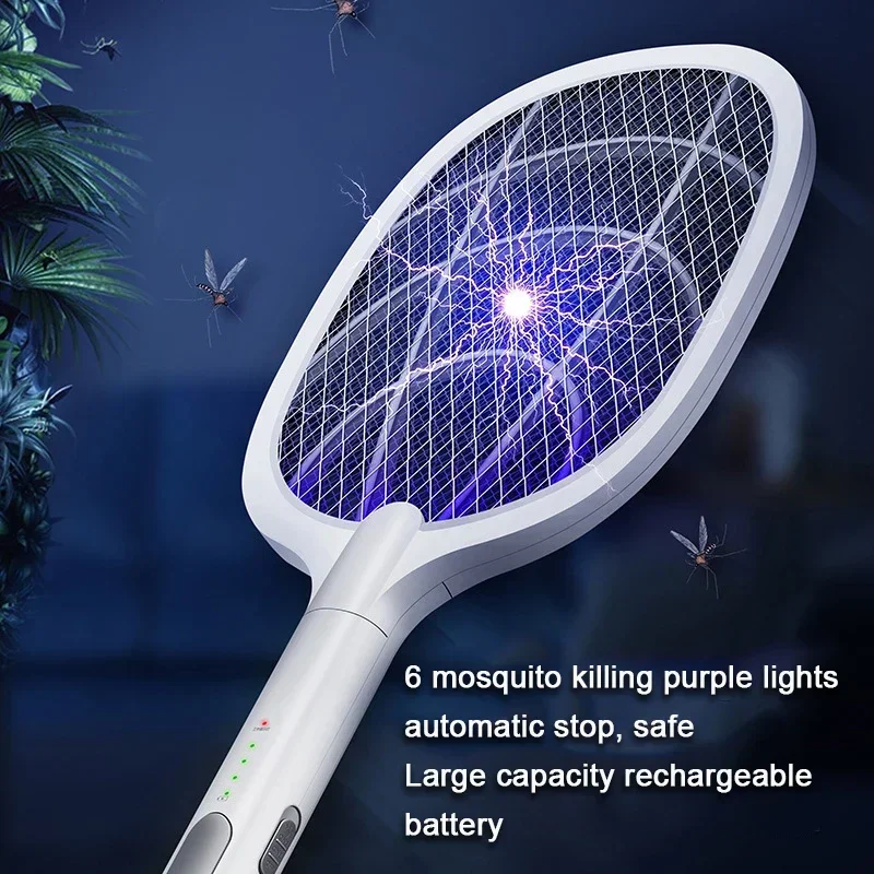 1Pc Mosquito Killer Lamp Usb Ricaricabile Elettrico Pieghevole Mosquito Killer Racchetta Fly Swatter 3000V Lampada Repellente Fly Killer