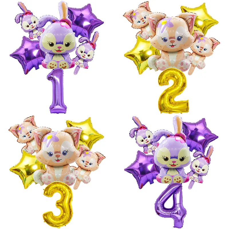 Cartoon Disney Stella Lou Linabell Series Set Di Palloncini Di Compleanno Cute Mini Foil Balloon Girl Birthday Accessories Baby Shower Toy