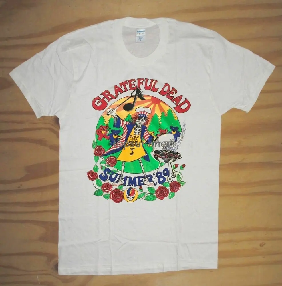 New Rare Grateful Dead Summer 1989 Tour Us T-Shirt Reprint Ff2475