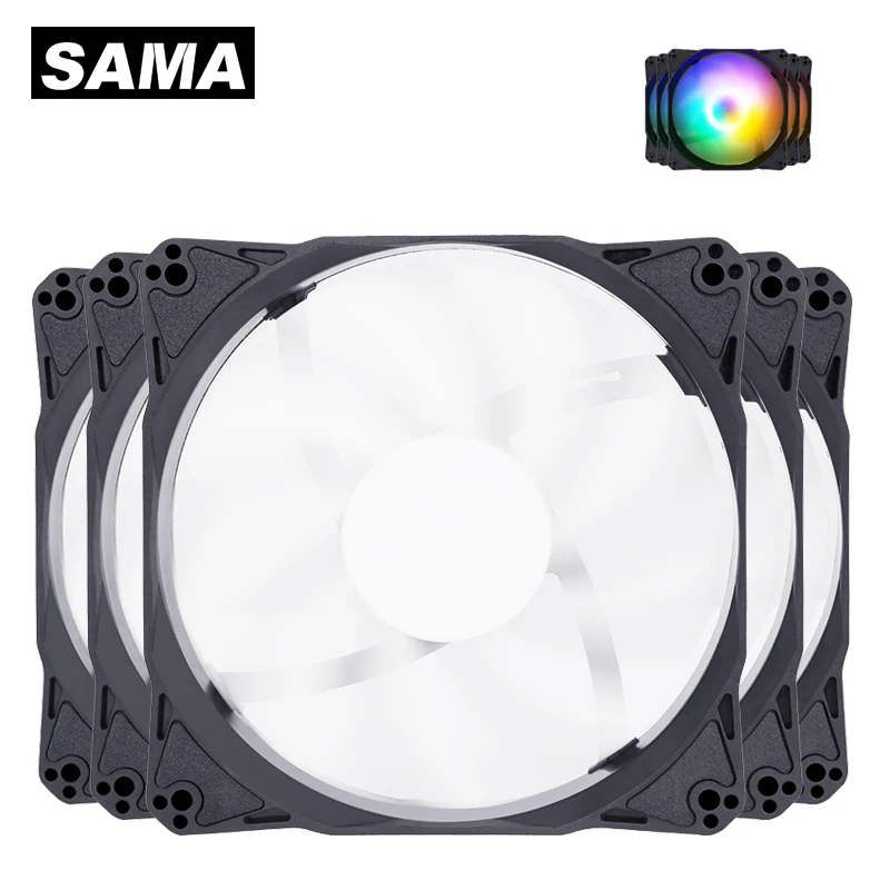Sama 44Cfm 120Mm Pc Case Fan 3Pin Silent 1200Rpm Computer Case Of Fans Per Gamer Cabinet Ventola Di Raffreddamento Silenziosa Sf110 Cpu Radiatore