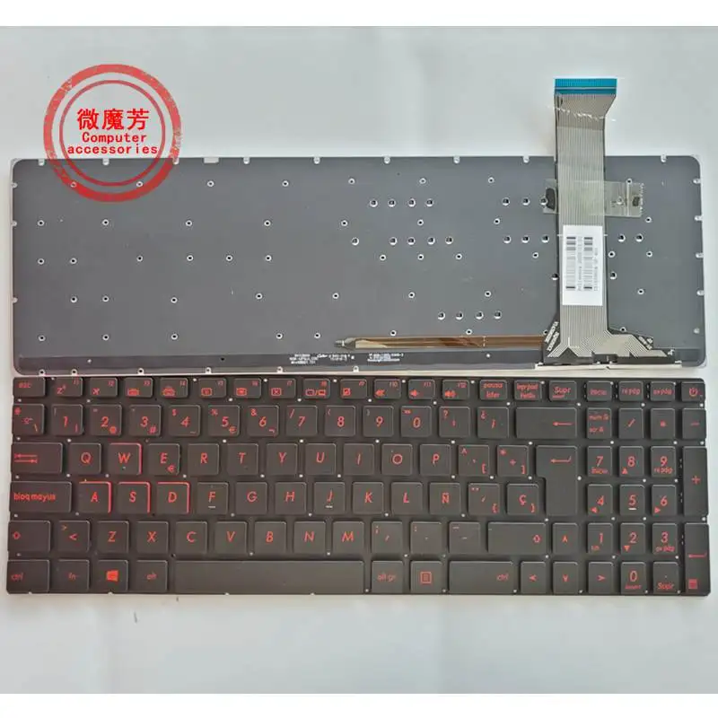Sp Spagnolo Nuovo Per Asus Gl552 Gl552J Gl552Jx Gl552V Gl552Vl Gl552Vw N552Vw N552Vx G771Jm G771Jw Tastiera Per Laptop Retroilluminata Rossa