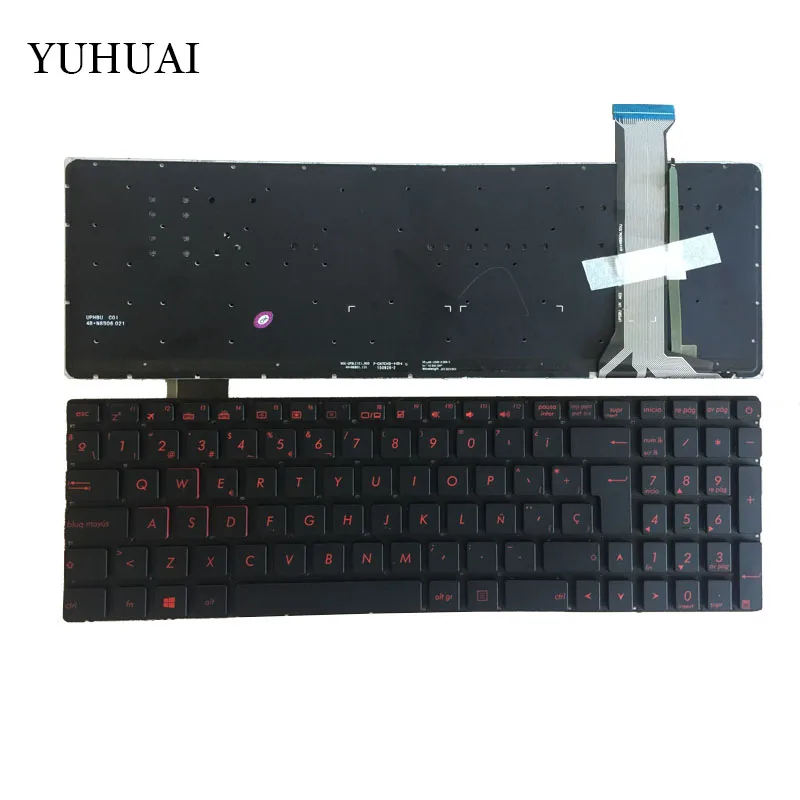 Nuovo Spagnolo Per Asus Gl552 Gl552J Gl552Jx Gl552V Gl552Vl Gl552Vw N552Vw N552Vx G771Jm G771Jw Sp Tastiera Per Laptop Retroilluminata Rossa