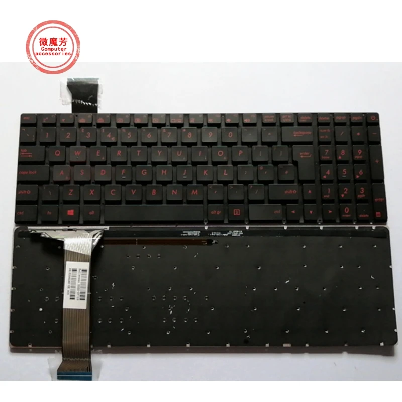 Tastiera Laptop Retroilluminata Uk Per Asus Gl552 Gl552J Gl552Jx Gl552V Gl552Vl Gl552Vw N552Vw N552Vx G771Jm G771Jw