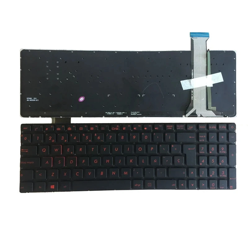 Tastiera Per Laptop Retroilluminata Spagnola Per Asus Gl552 Gl552Vl Gl552J Gl552Jx Gl552V Gl552Vw N552Vw N552Vx G771Jm G771Jw Sp Rosso