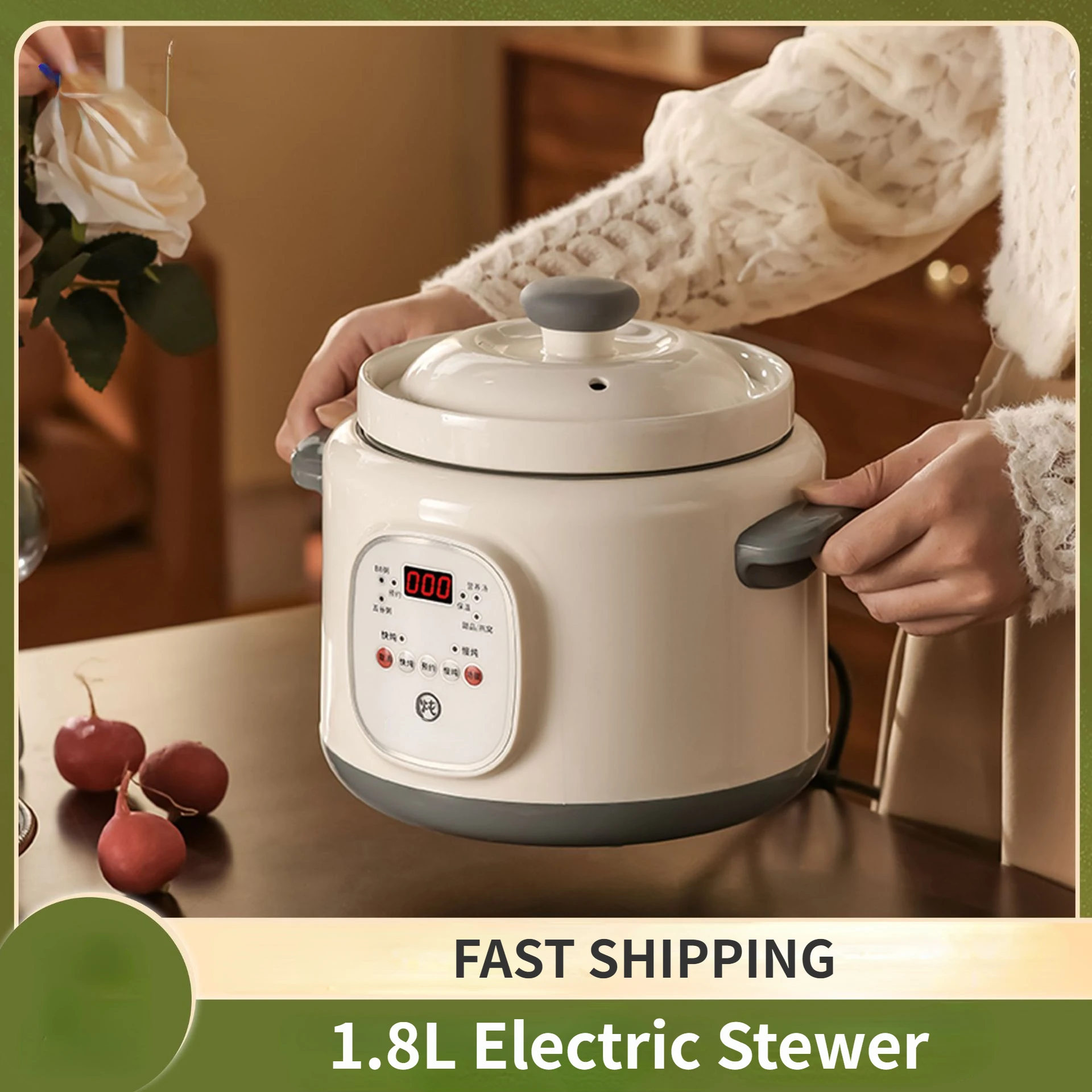 1800Ml Electric Slow Stewer Household Home Automatic Stewing Pot Multi Cooker Macchina Da Cucina In Ceramica 220V