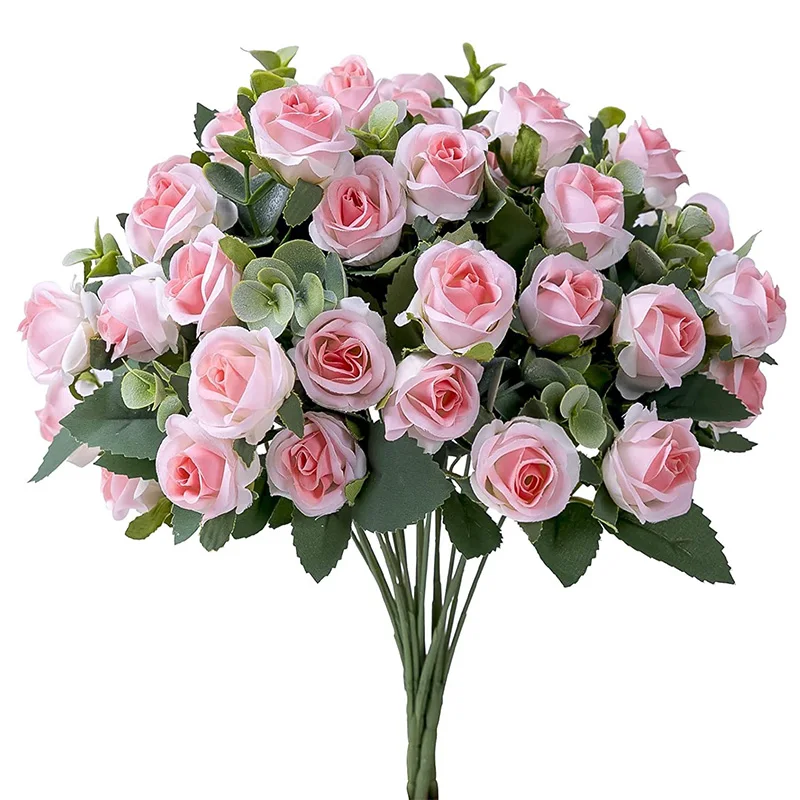 Bouquet Di Rose Di Fiori Artificiali Rosa Eucalipto Peonia Bianca Fiore Finto Decorazione Della Tavola Di Nozze Vasi Per Feste Room Home Decor