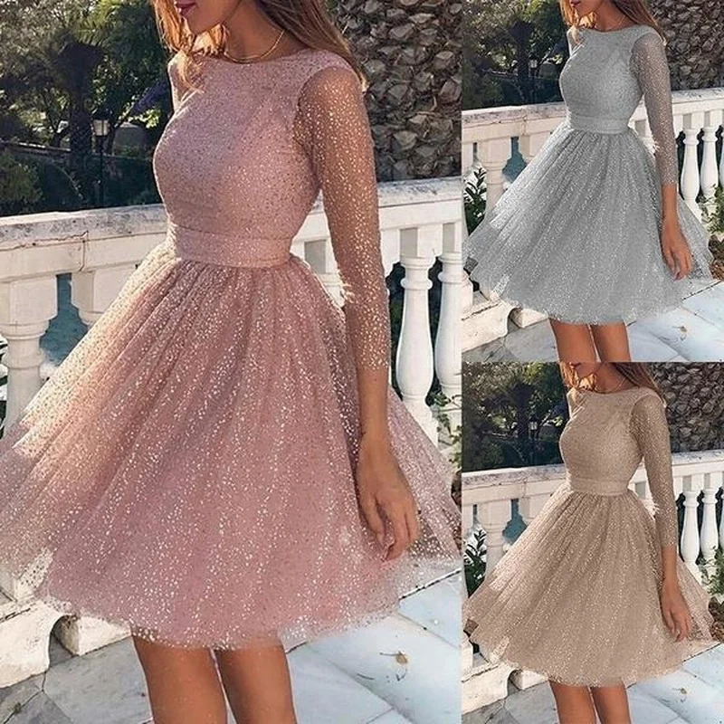 Streetwear Sweet Pink Midi Dress Female 2022 Summer Casual Dress Evening Party Vestidos Women Sexy Lace Paillettes Party Dresses