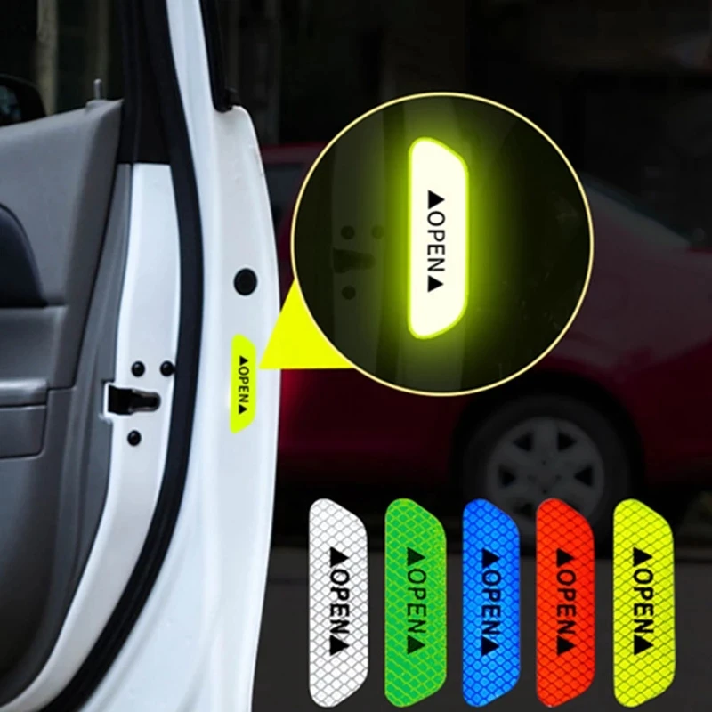 4Pcs Car Reflective Tape Warning Mark Sticker Accessori Esterni Per Chevrolet Cruze Mokka Astra J Per Hyundai Solaris Accent