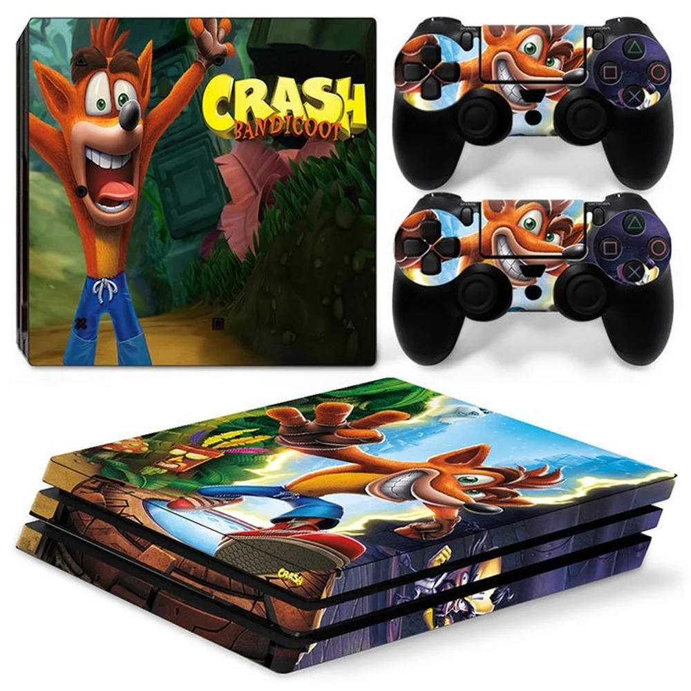 Per Ps4 Pro Crash Bandicoot Pvc Skin Vinyl Sticker Decalcomania Cover Console Dualsense Controller Adesivo Protettivo Antipolvere