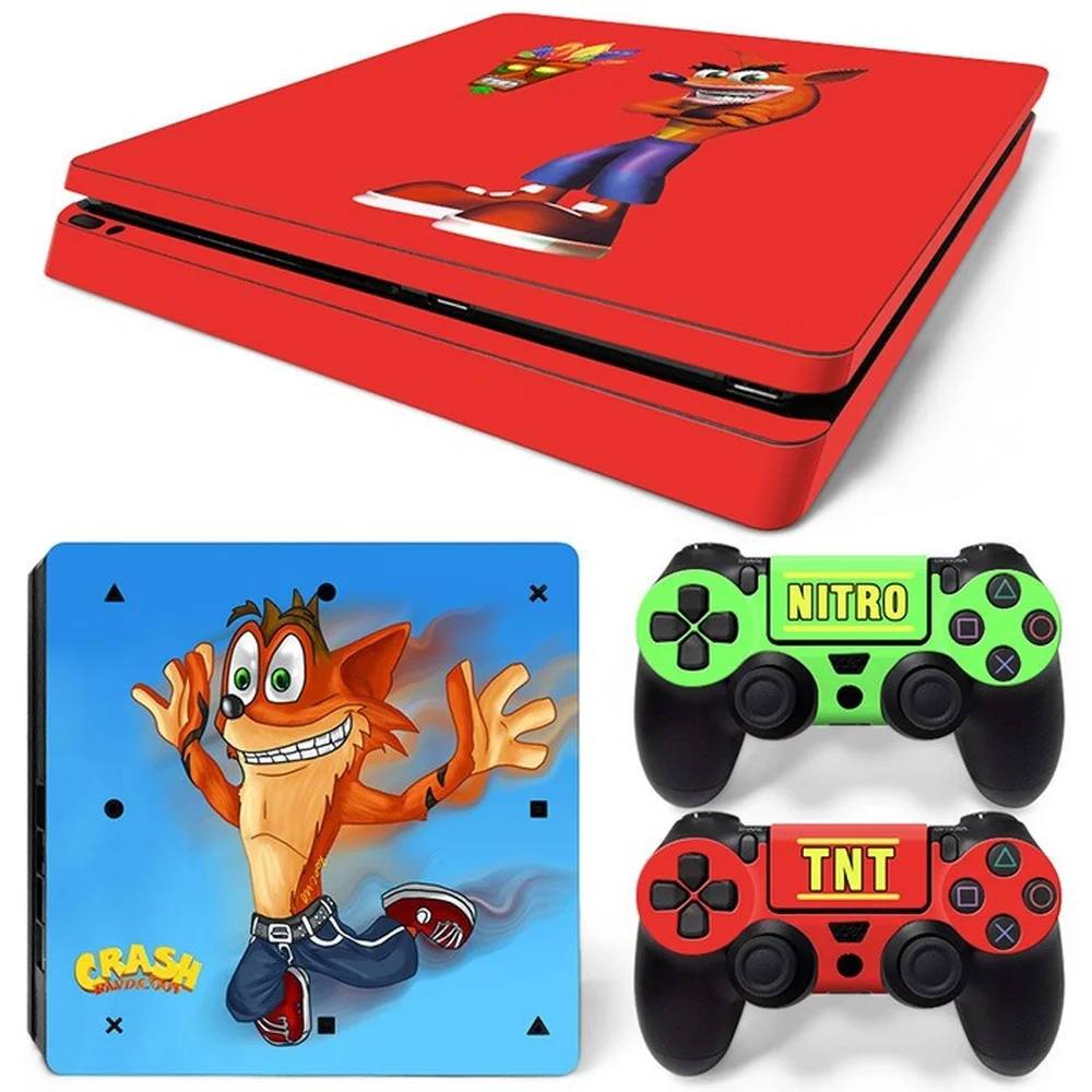 Per Ps4 Slim Crash Bandicoot Pvc Skin Vinyl Sticker Decalcomania Cover Console Dualsense Controller Adesivo Protettivo Antipolvere
