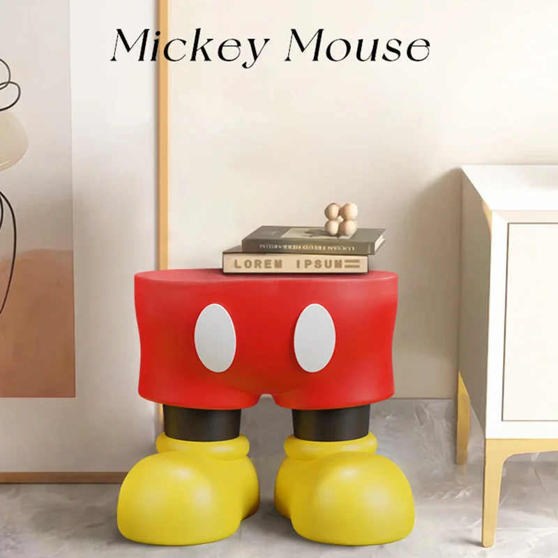 Cartoon Disney Mickey Mouse Chair Creative Comodino Storage Box Resin Shoes Exchange Sgabello Nordic Mini Table Home Decoratio