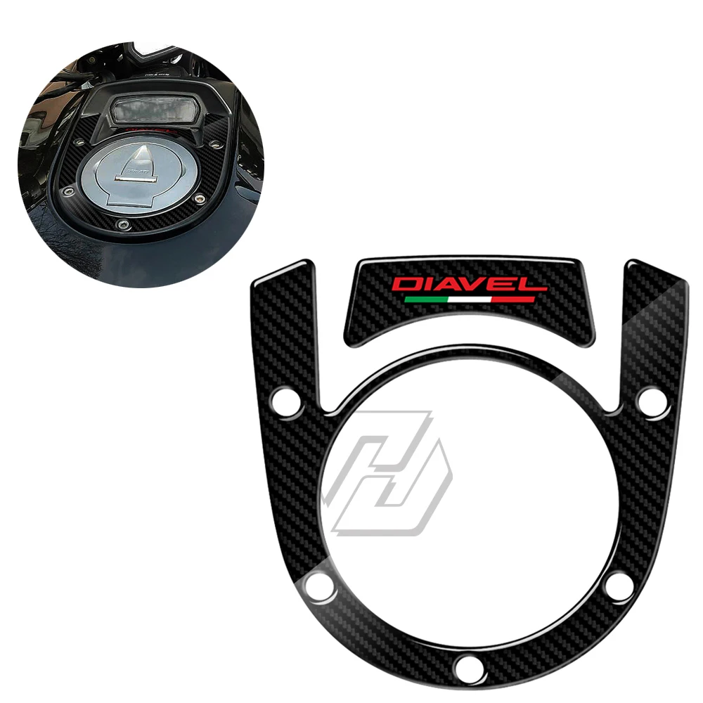 3D Motorfiets Tank Pad Bescherming Tankdop Compatibile Case Voor Ducati Diavel Dellen Carbon-Look